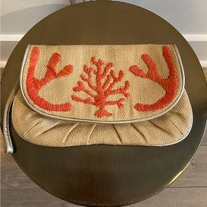 Felix Rey for Target straw coral clutch